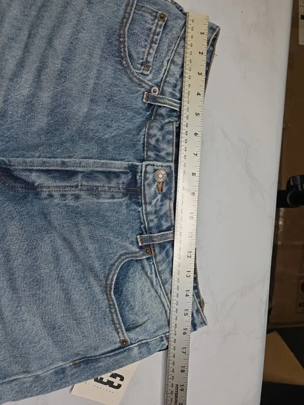 By Kahlana Womens LP Baggy Denim Jorts Light Wash Raw Hem Y2K. WL70